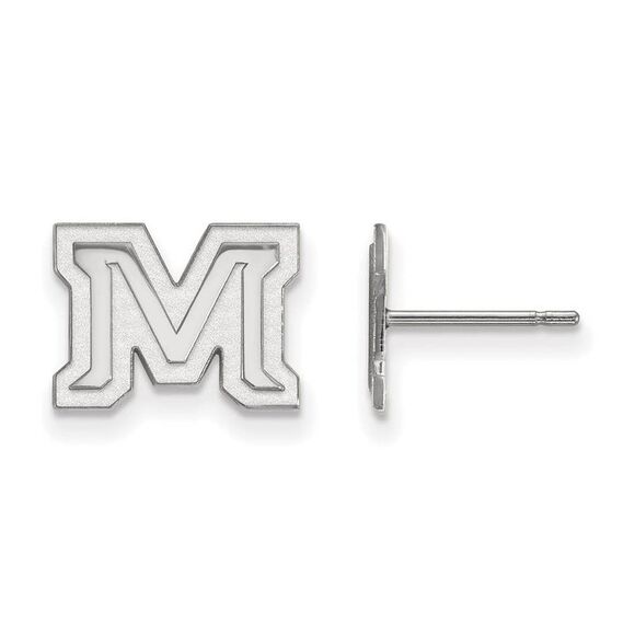 10k White Gold Montana State University XS (Tiny) Post Earrings